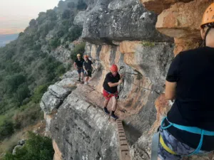via-ferrata in israel on the ramim cliff - Rappelling in Israel Ashdot Extreme